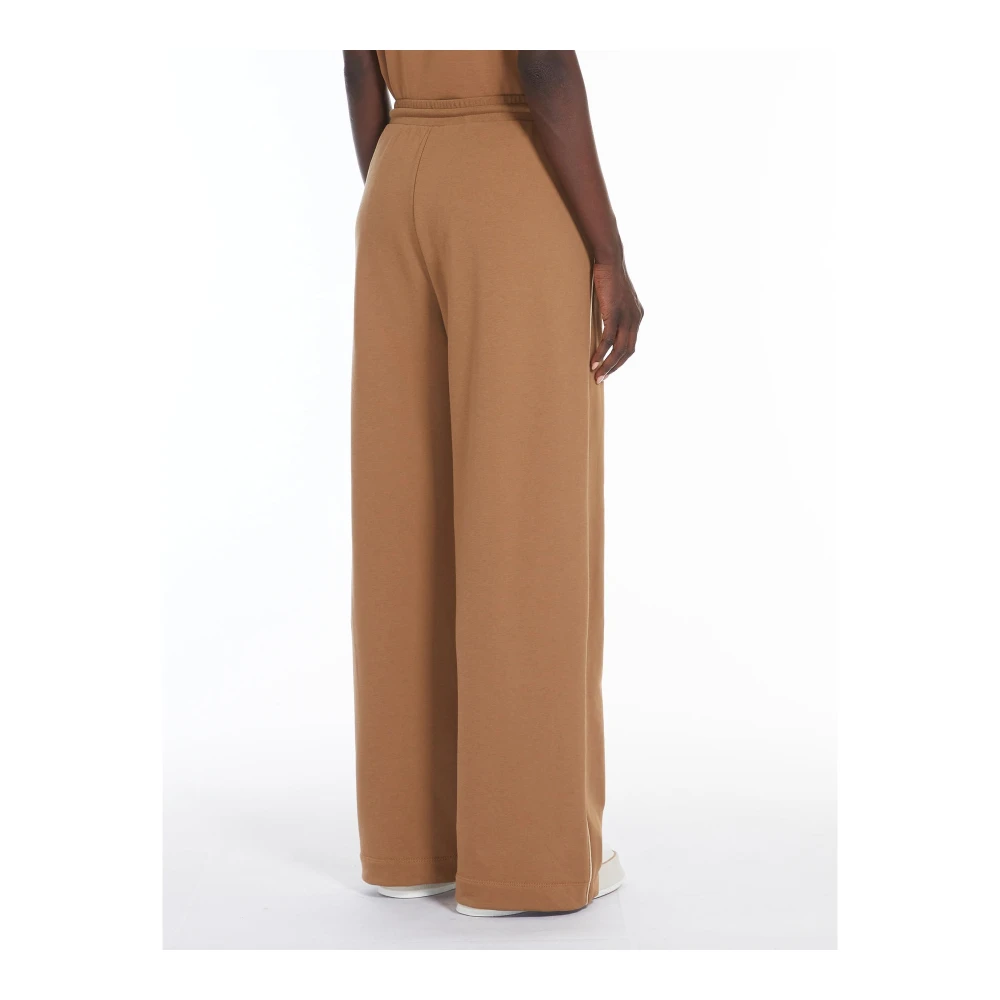 Max Mara Katoenen sweatpants met elastische tailleband Brown Dames