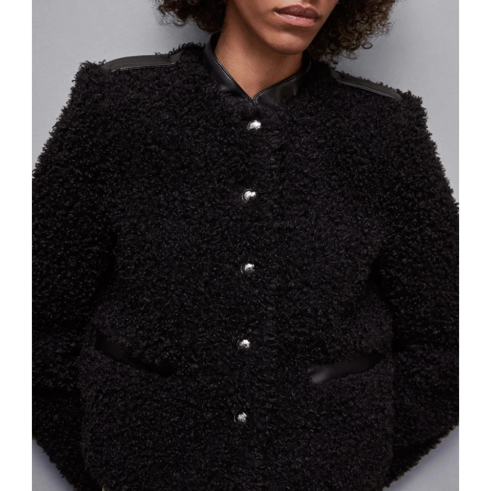 PATRIZIA PEPE Slim Fit Stoffen Jas Stijl 2O0142E054 Black Dames