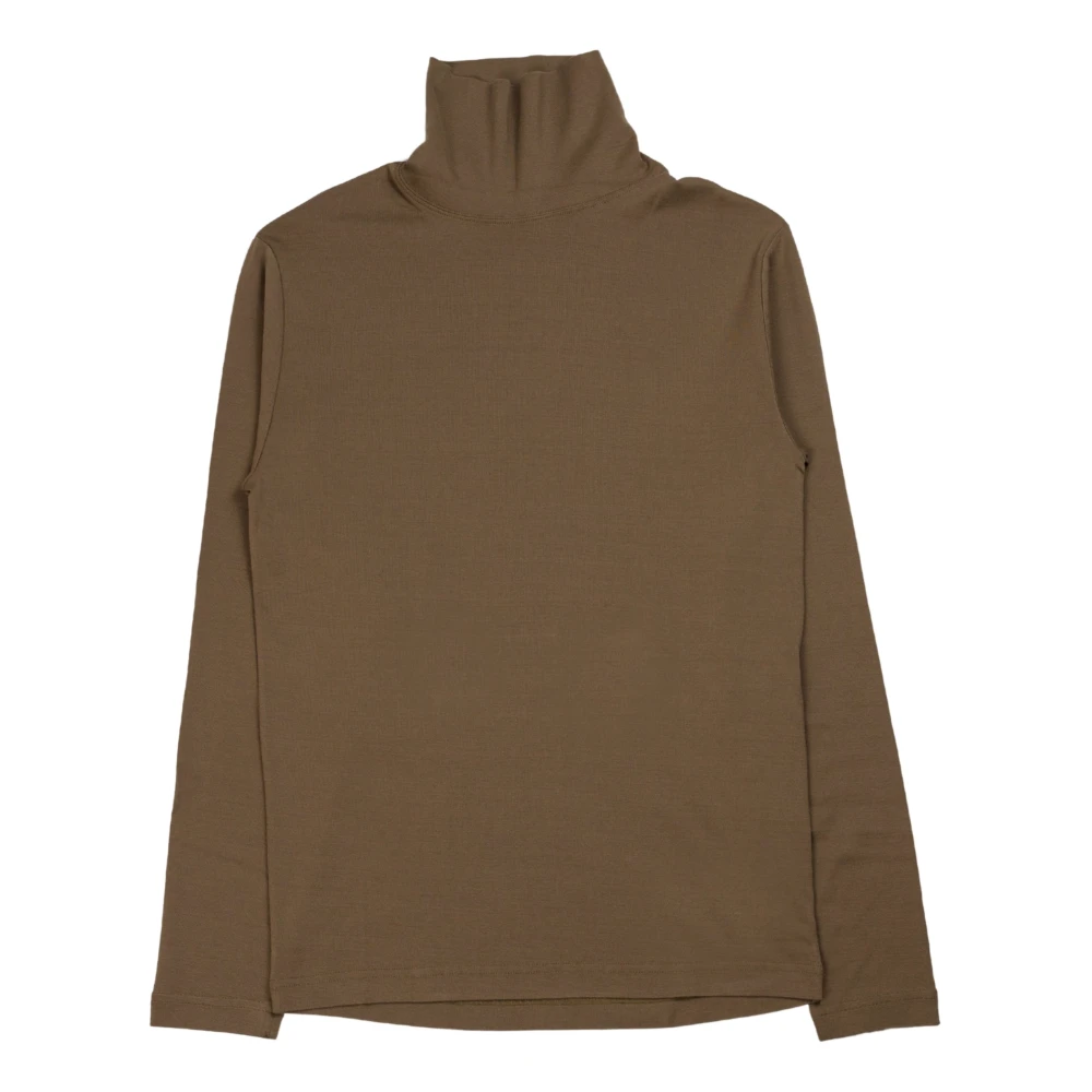 Lemaire Groen Beige Geribbelde Turtleneck Top Green Heren