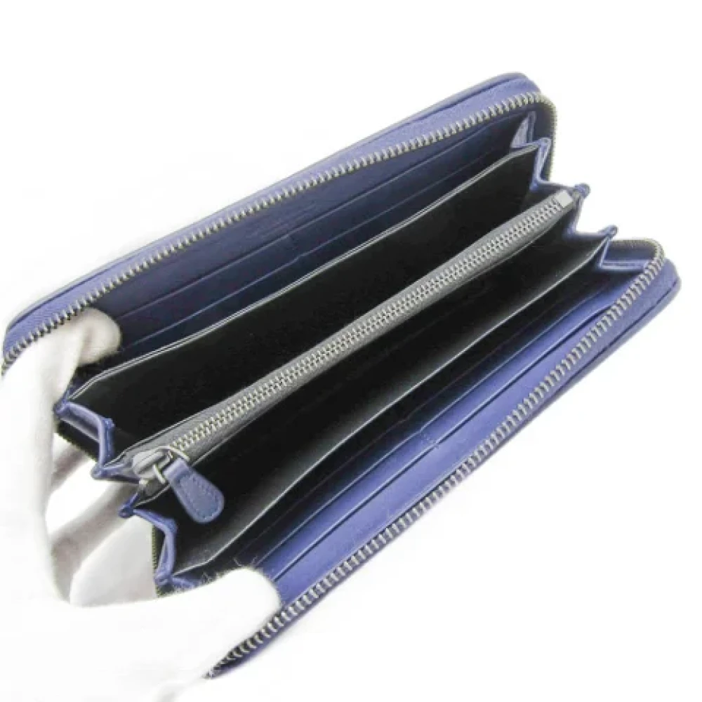 Bottega Veneta Vintage Pre-owned Leather wallets Blue Unisex