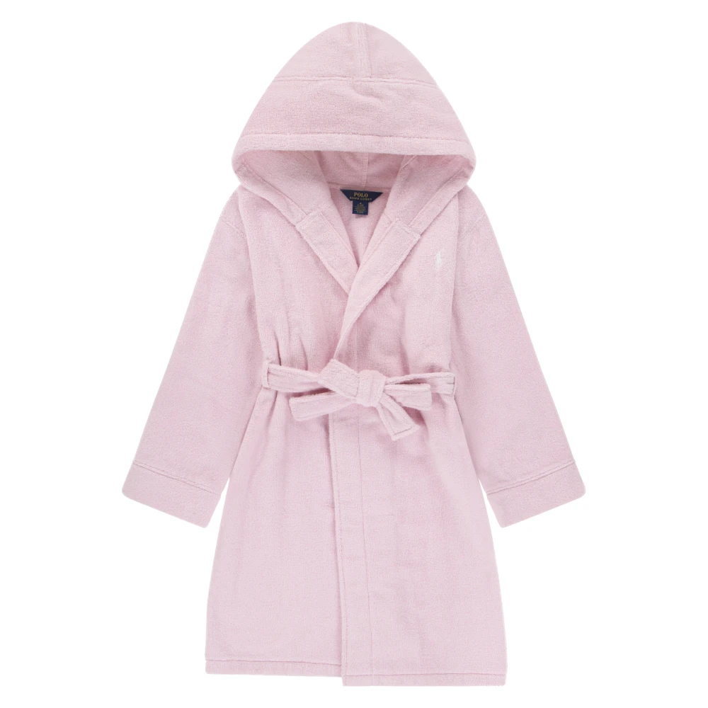 Ralph Lauren Girls Pink Kids Nightwear, 6 Y, Hooded Plush Terry Bathrobe