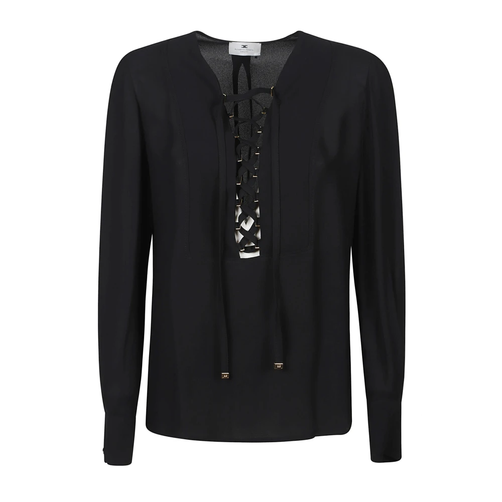 Elisabetta Franchi Stijlvolle Blouse met Lange Mouwen Black Dames