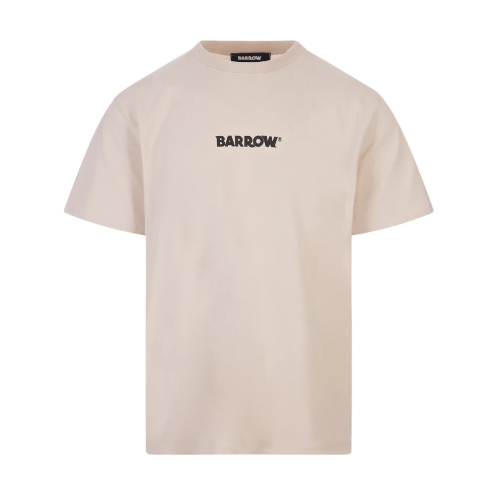 Barrow Bruine Katoenen T-shirt met Logo Print Pink Heren
