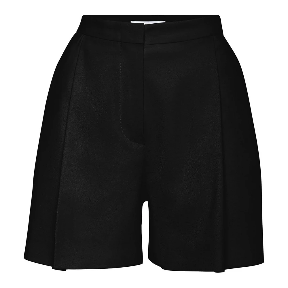 MVP wardrobe Hoge taille shorts met voorplooien Black Dames