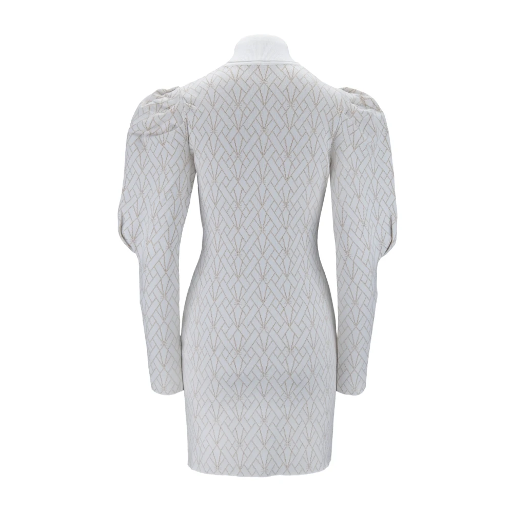 Elisabetta Franchi Korte jurk met hoge kraag Gray Dames