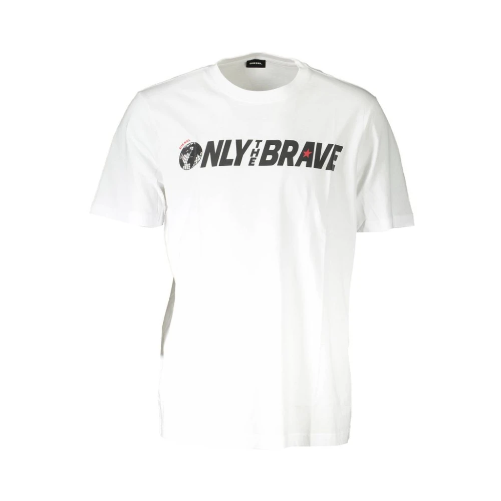 Diesel Men's White T-Shirts, Xl, Cotton T-Shirt