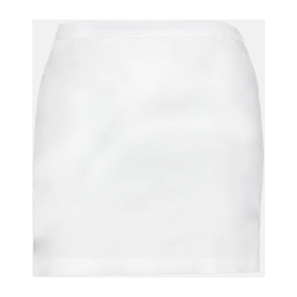 Prada Korte jersey rok met metalen logo White Dames