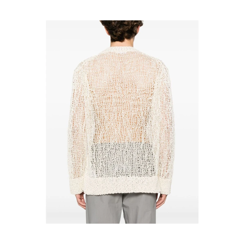 Jil Sander Ecru Crew Neck Sweater Lange Mouwen Beige Heren