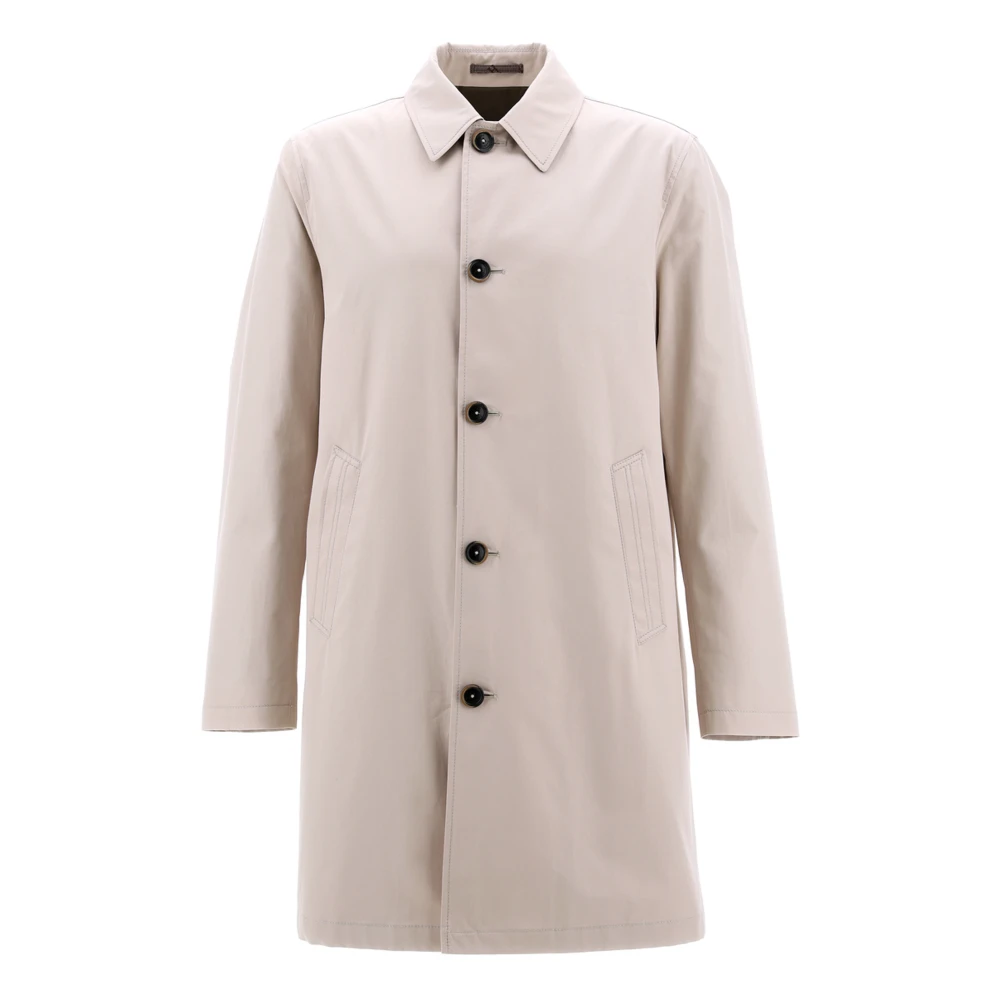 Herno Men's Gray Single-Breasted Coats, L, Single-Breasted Coat