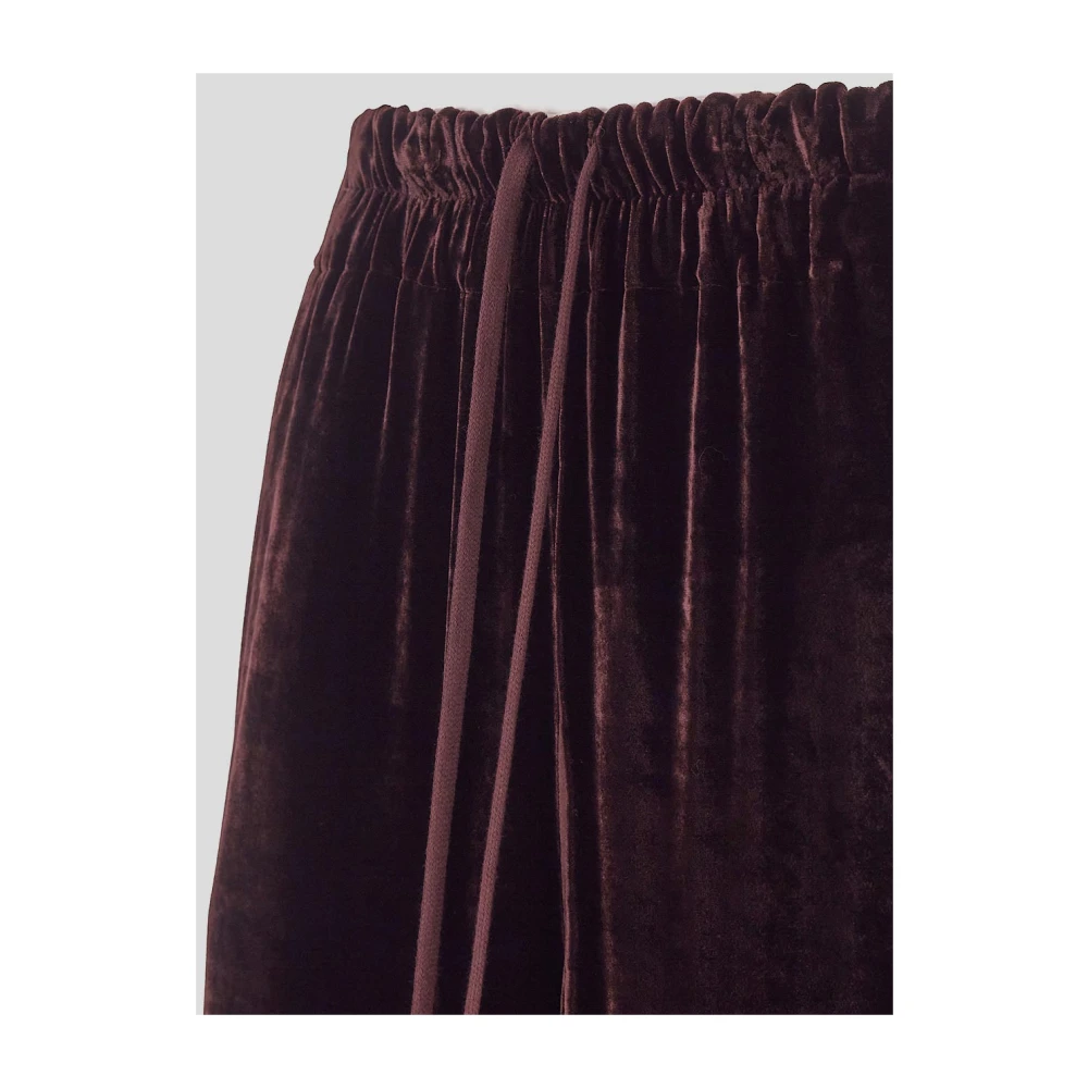 Gentryportofino Paarse Zijden Viscose Rechte Broek Purple Dames