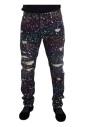 jean-en-denim-noir-a-imprime-multicolore-dechire