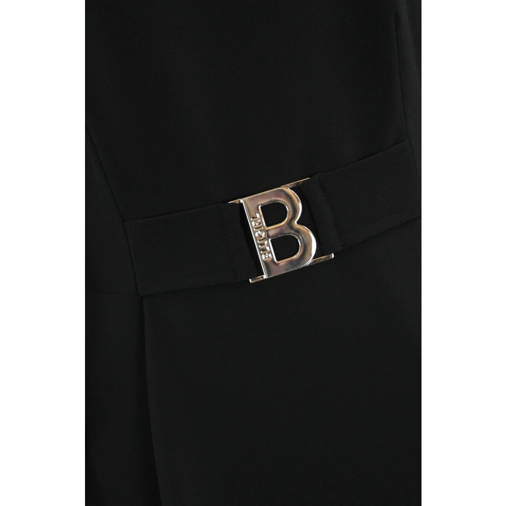 Blugirl Zwarte Midi Jurk met 3 4 Mouwen Black Dames