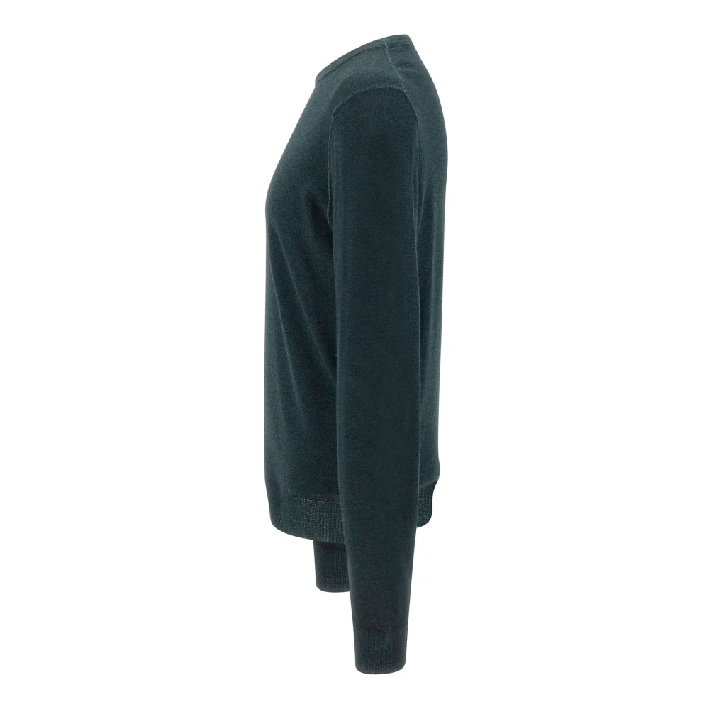 Filippo De Laurentiis Groene Wollen Trui Kleurencollectie Ronde Hals Green Heren