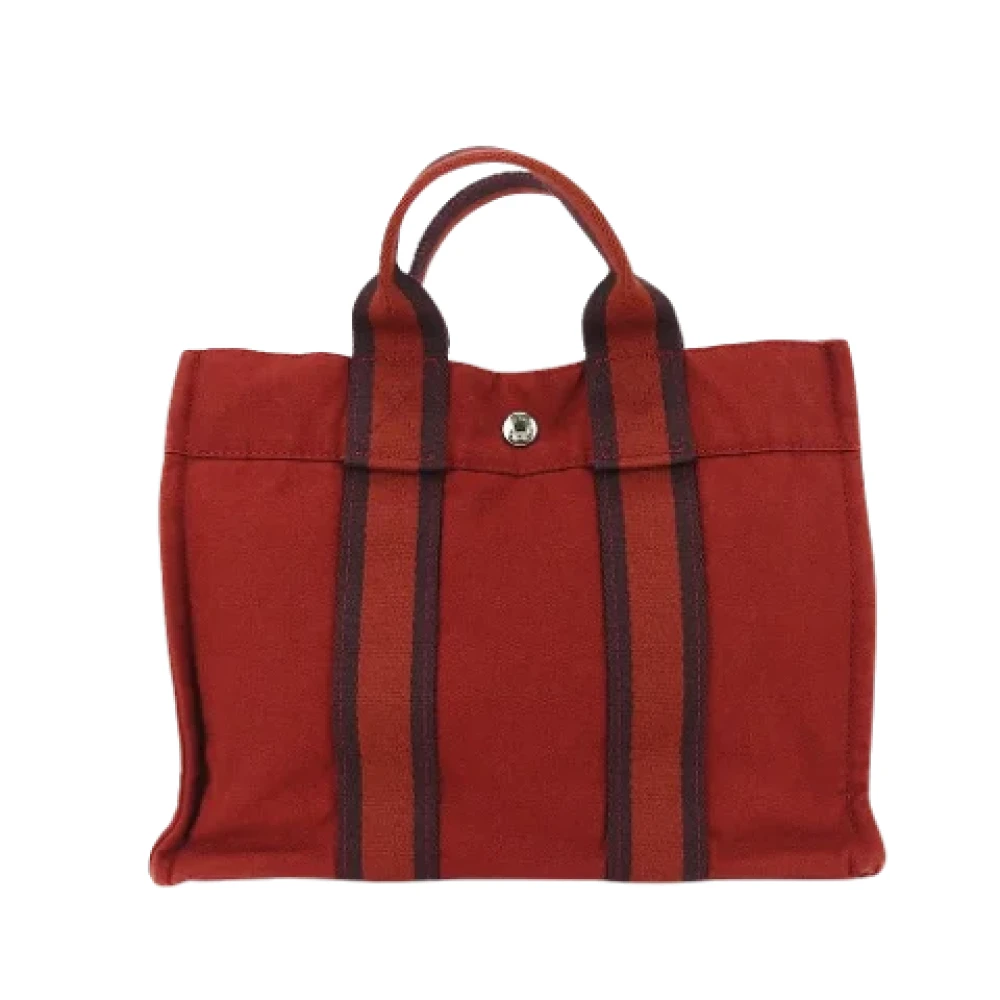 Hermès Vintage Pre-owned Canvas handbags Red Dames