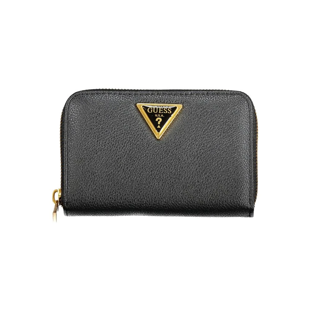 Guess Zwarte Portemonnee met Rits en Logo Black Dames