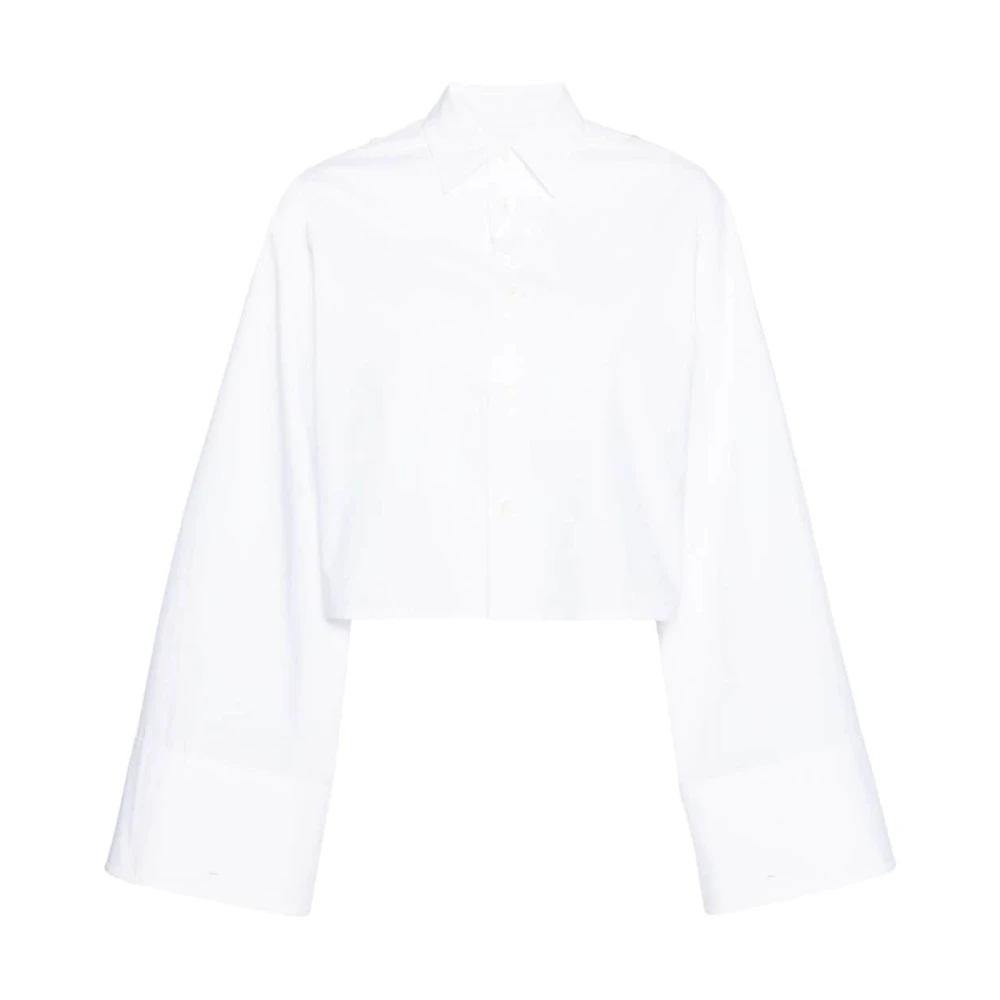 MM6 Maison Margiela Witte Katoenen Poplin Overhemd White Dames