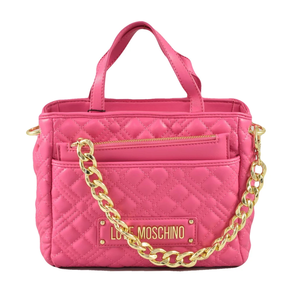 Love Moschino Stijlvolle PU Schoudertas Pink Dames