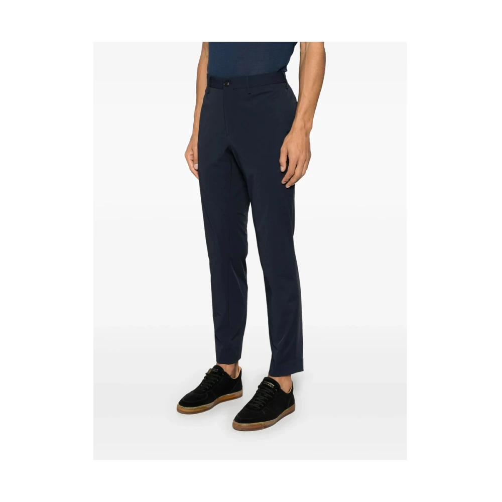 Incotex Navy Blue Front Button Broek Blue Heren
