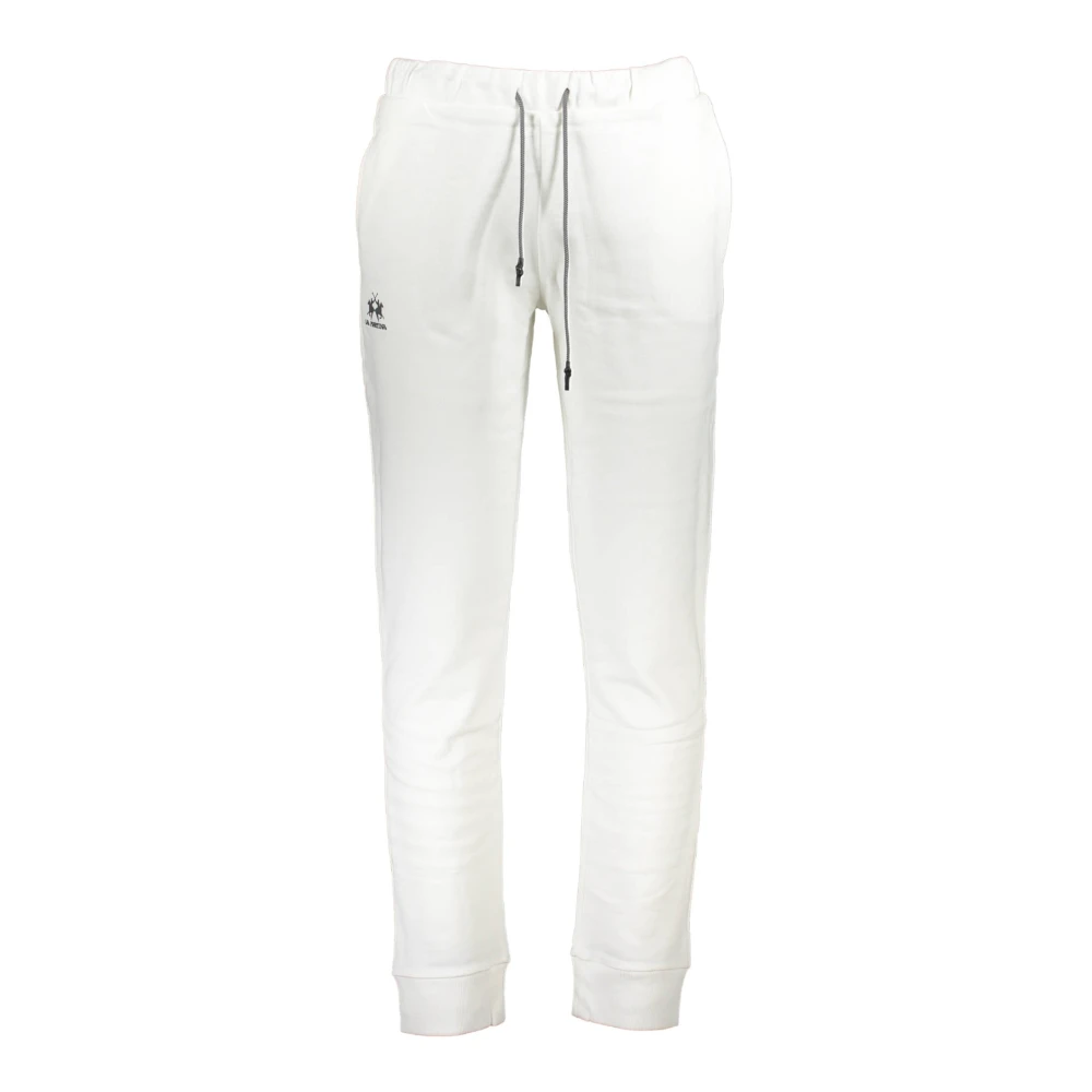La Martina Men's White Sweatpants, Xl, Sporty Trousers With Elastic Waist