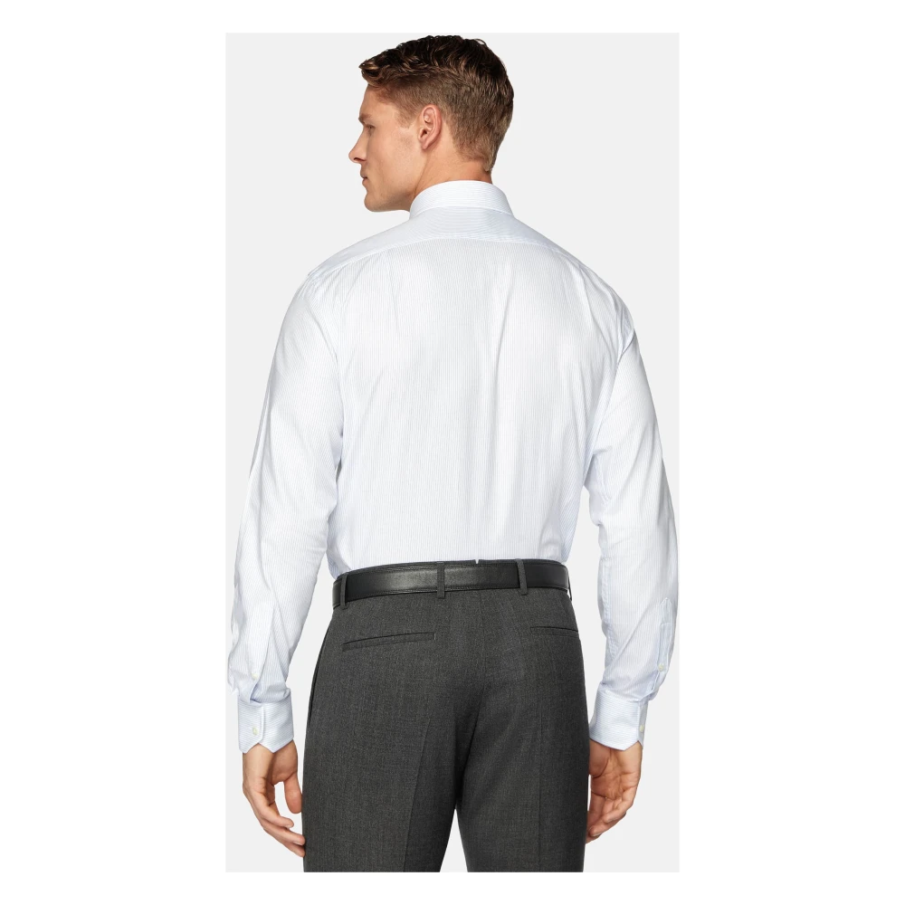 Boggi Milano Overhemd met strepen in regular fit van katoenen dobby Blue Heren