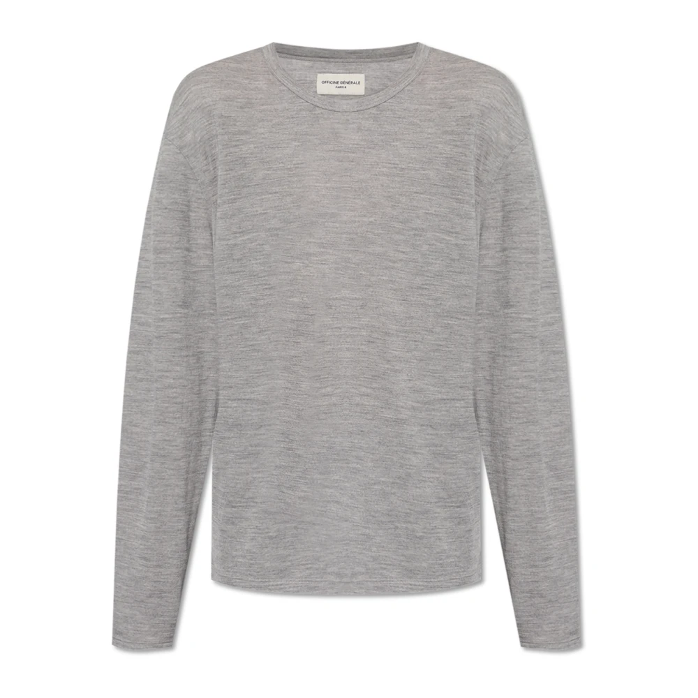 Officine Générale Lange mouwen T-shirt Benny Gray Heren