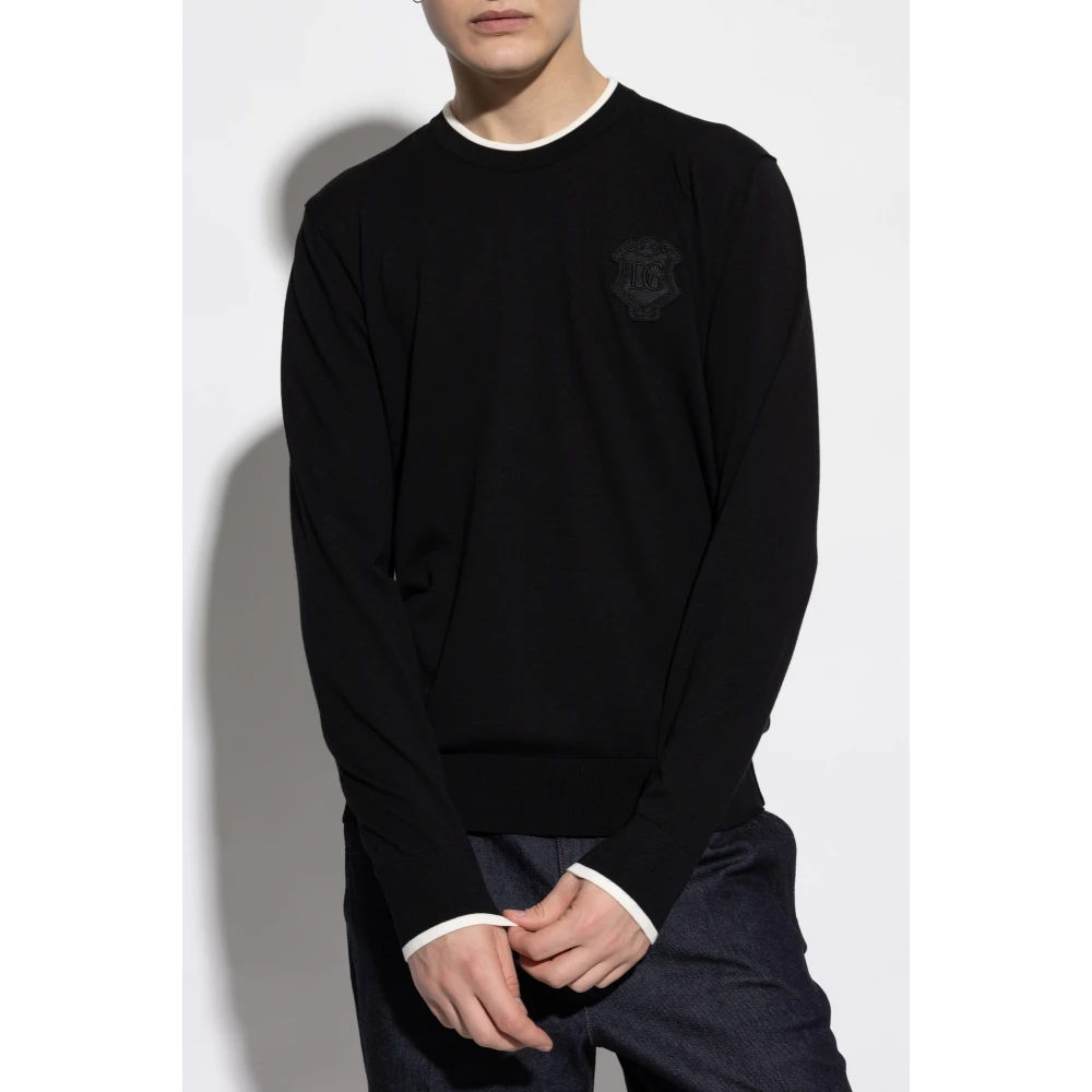 Dolce & Gabbana Trui met logo Black Heren