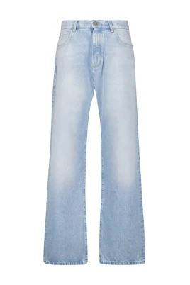 Ljusblå Straight-Leg Denim Jeans