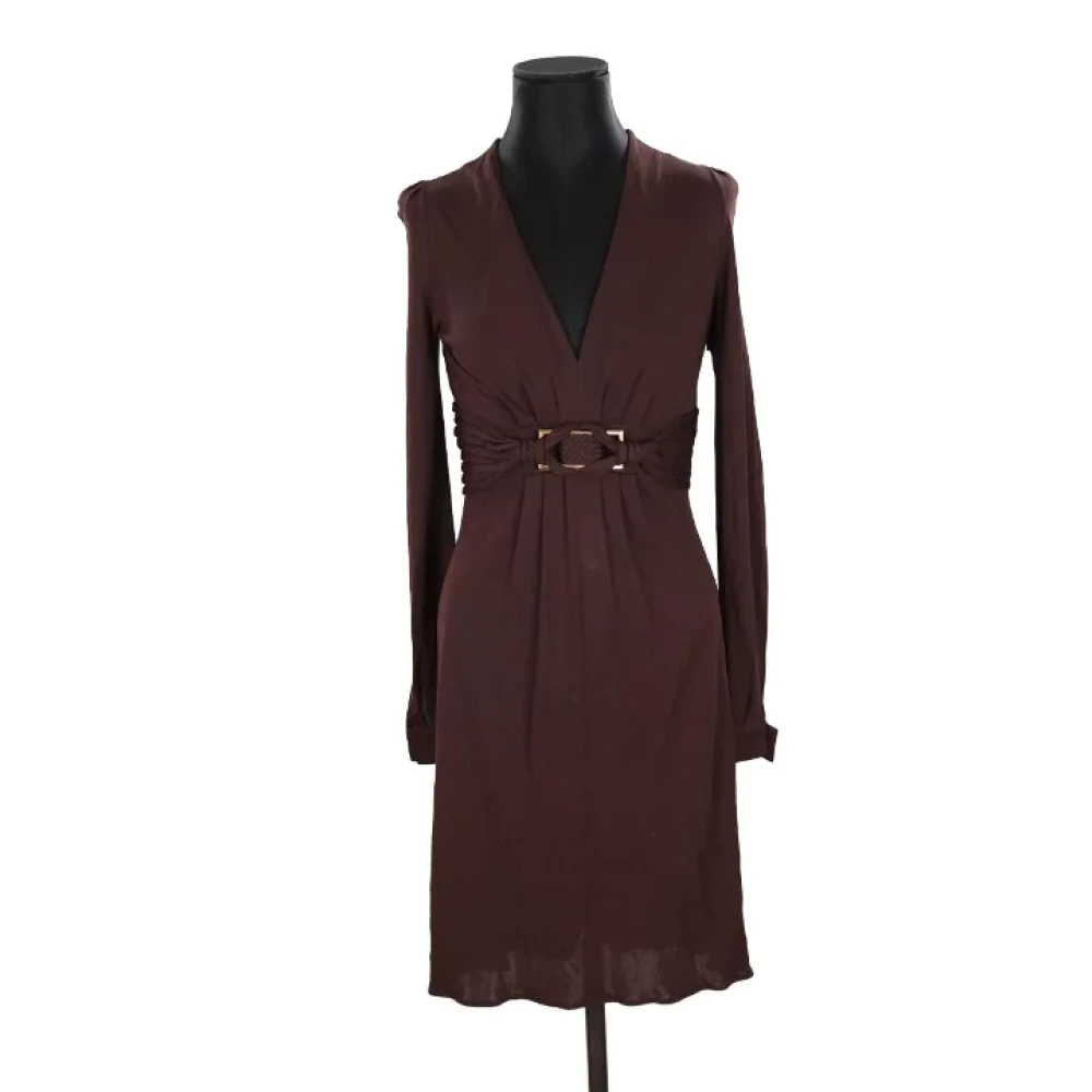 Gucci Vintage Pre-owned Viscose dresses Brown Dames