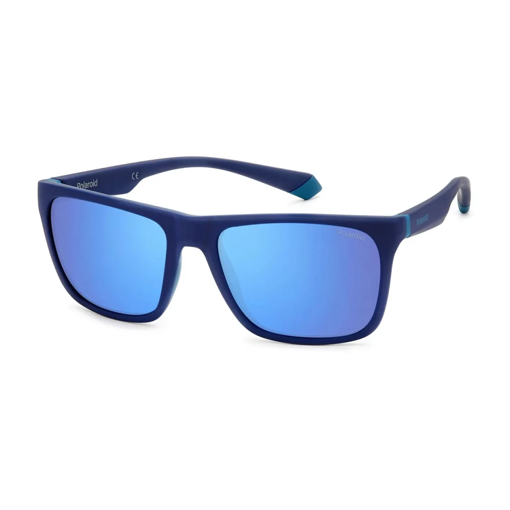 Polaroid Unisex Blue Square Polarized Sunglasses Mirrored