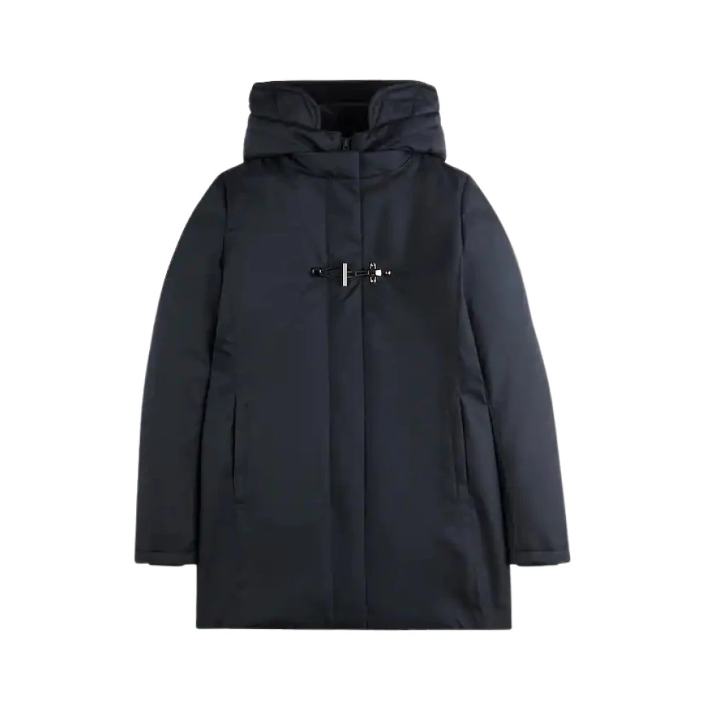 Fay Women's Blue Technical Gabardine Toggle Coat - Parkas - M - Coats