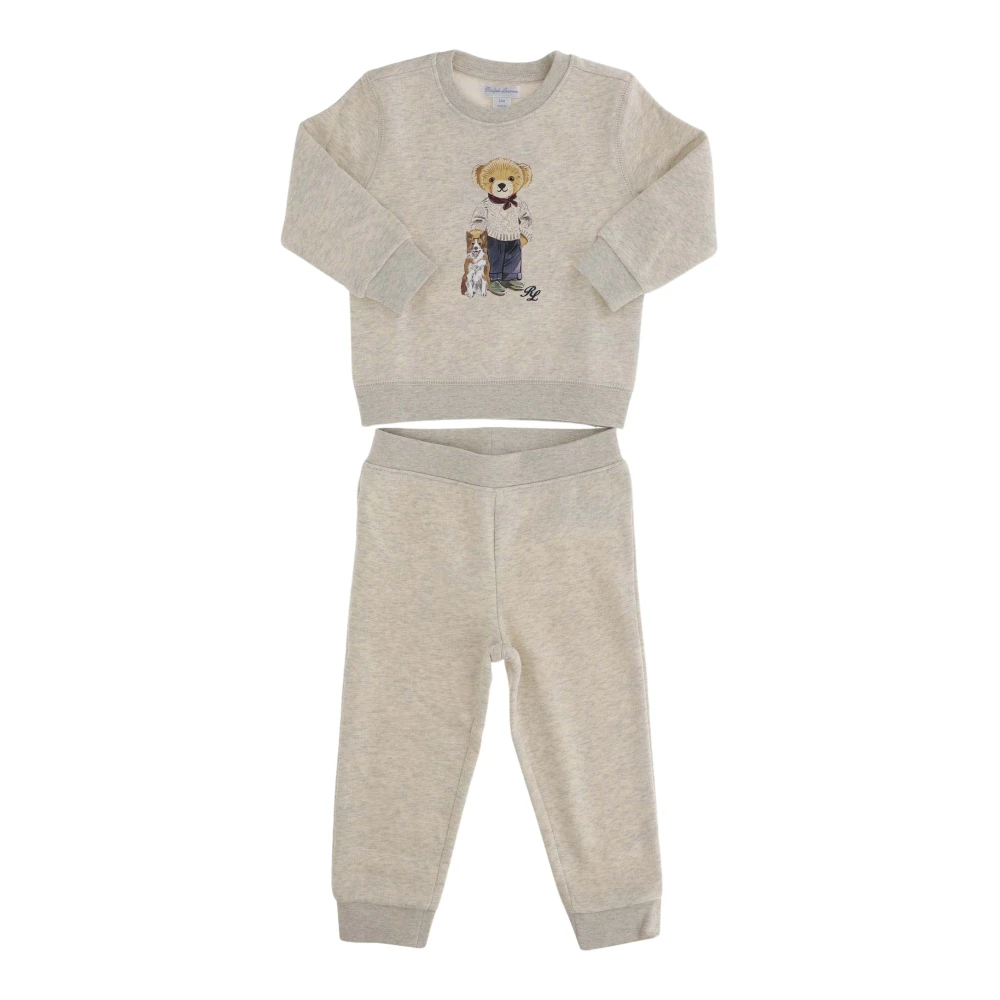 Polo Ralph Lauren Bomullsblandning Polo Bear Sweatshirt Set Beige, Pojke