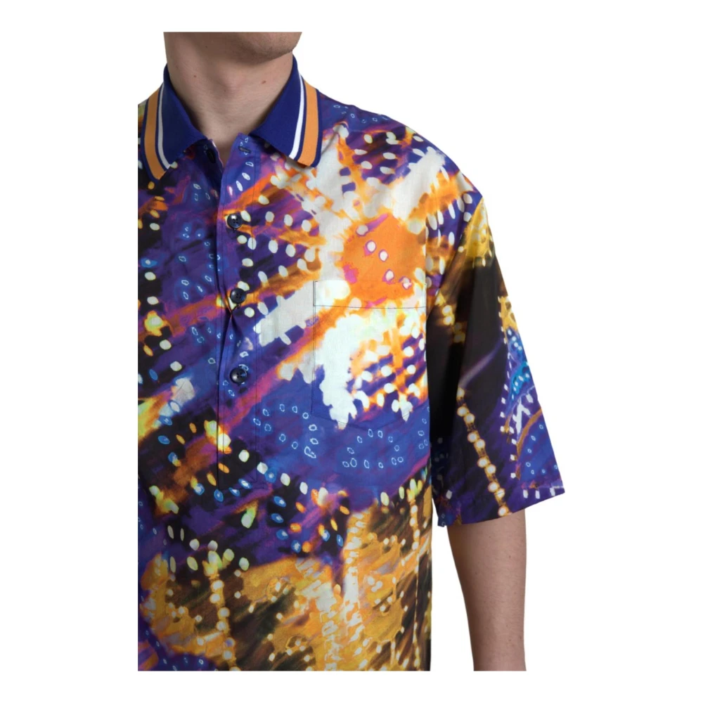 Dolce & Gabbana Multicolor Luminaire Print Polo Shirt Multicolor Heren