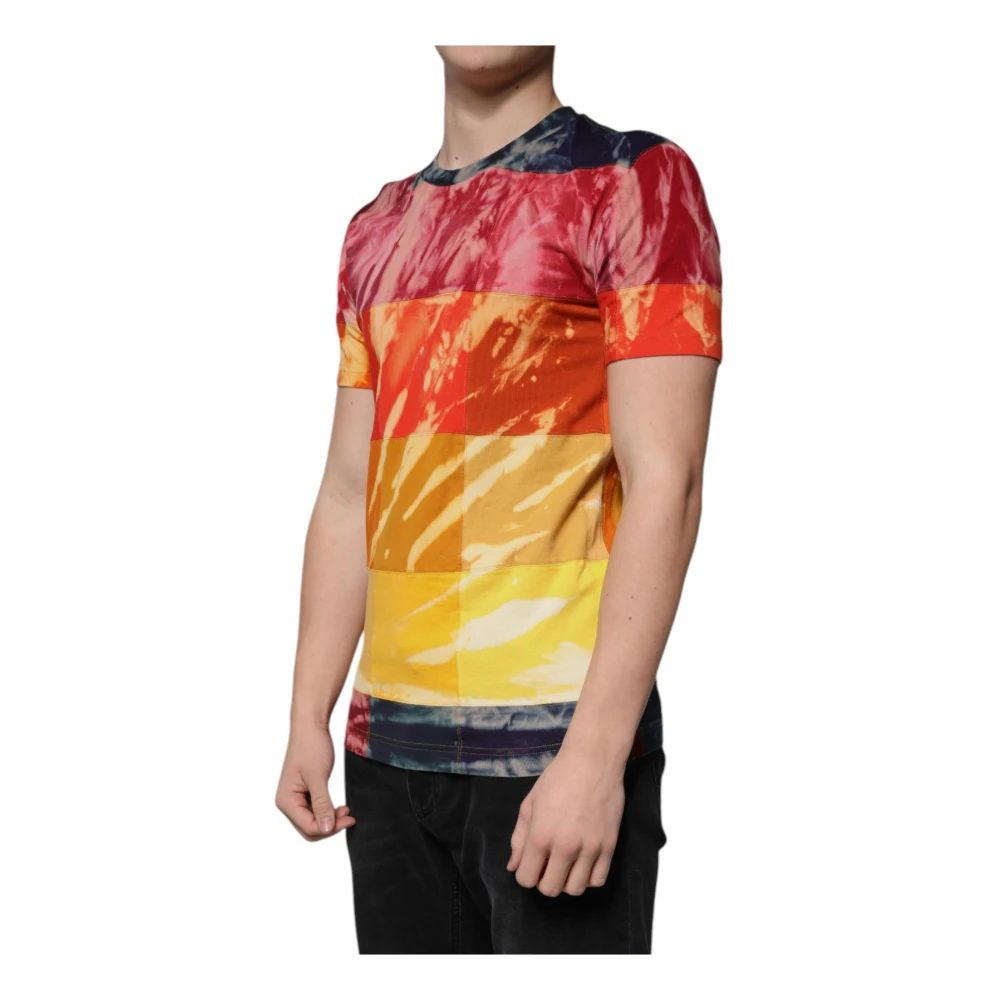 Dolce & Gabbana Multicolor Tie Dye Logo T-shirt Multicolor Heren