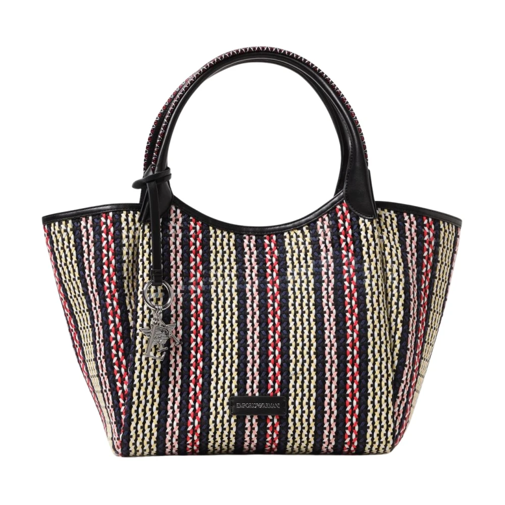 Emporio Armani Women's Woven Tote Bag With Leather Trim