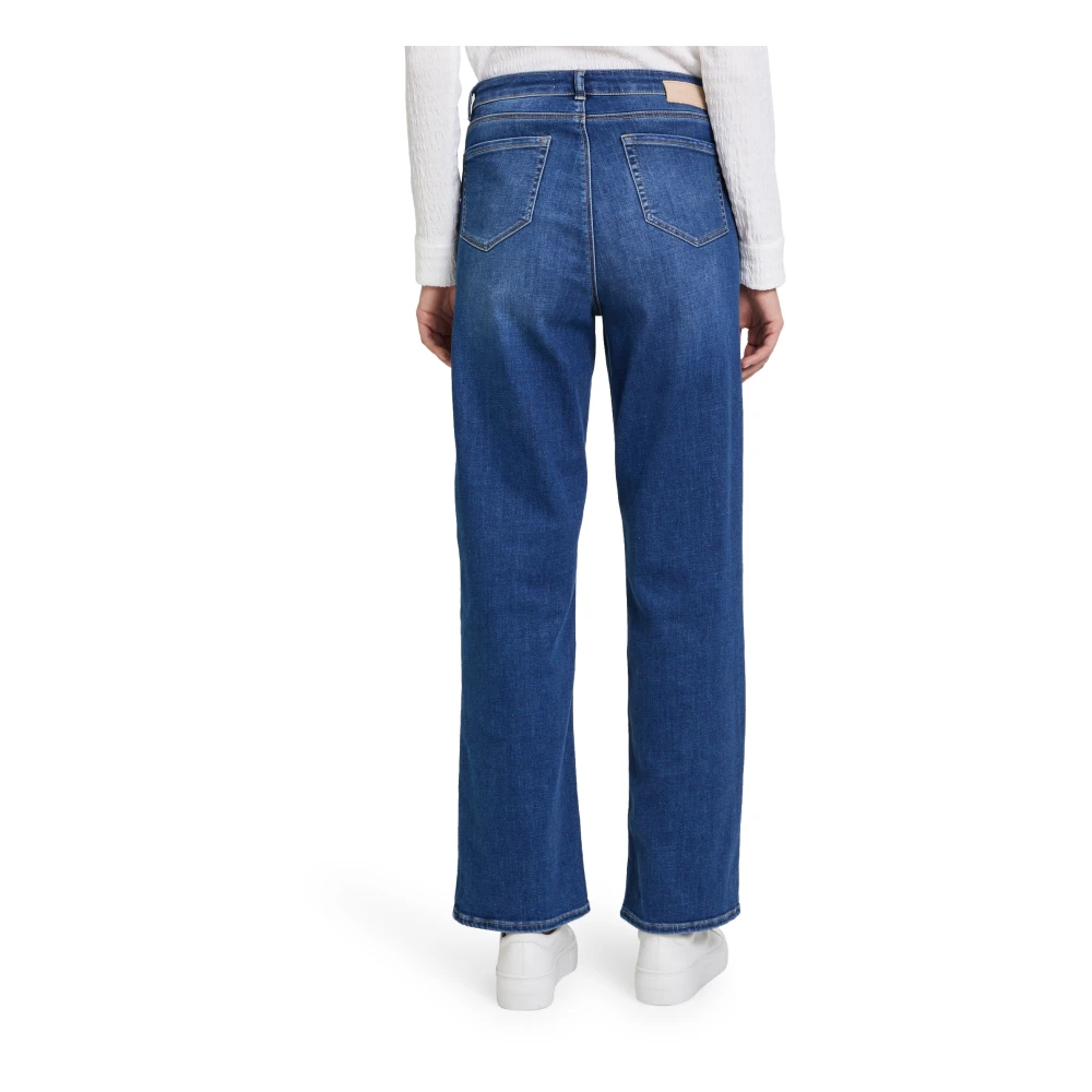 Betty & Co High Waisted jeans met wijde pijpen Blue Dames