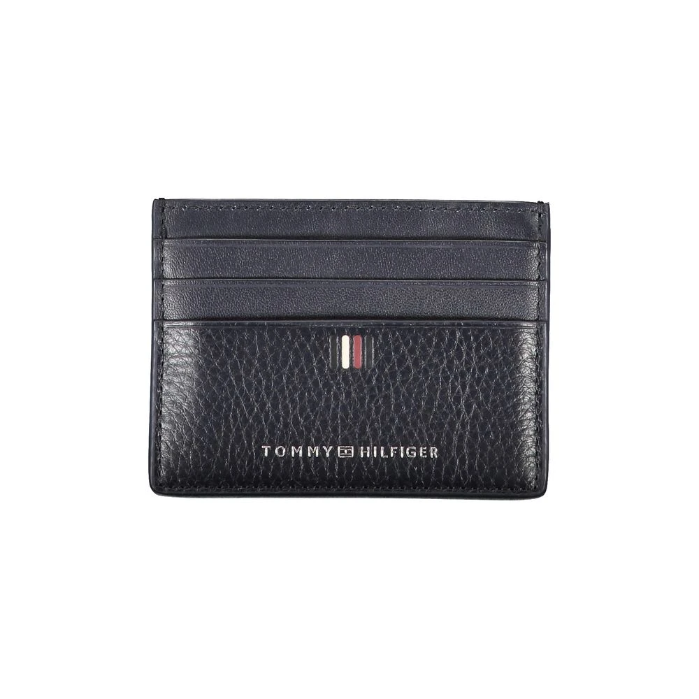 Tommy Hilfiger Blauw leren kaarthouder met contrastdetails Blue Heren