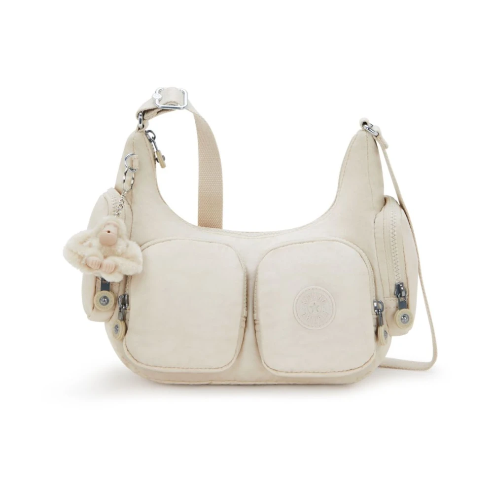 Kipling Stijlvolle Schoudertas met Meerdere Zakken Beige Dames