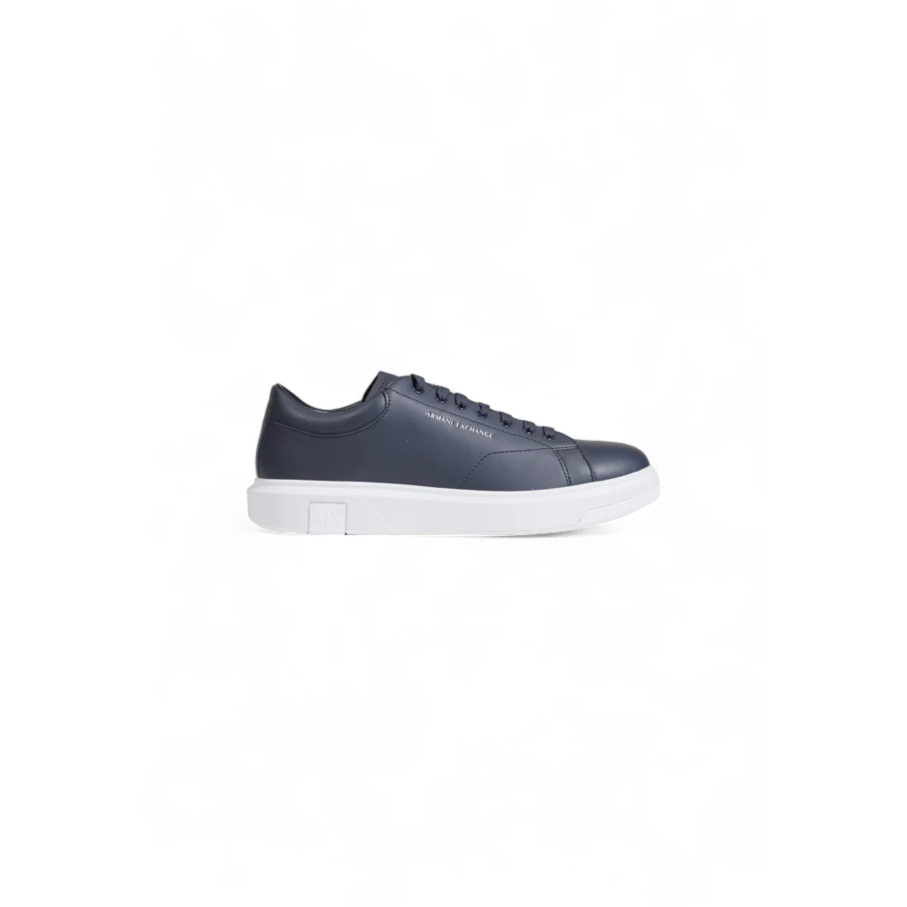 Armani Exchange Läder Herr Sneakers Vår/Sommar Kollektion Blue, Herr