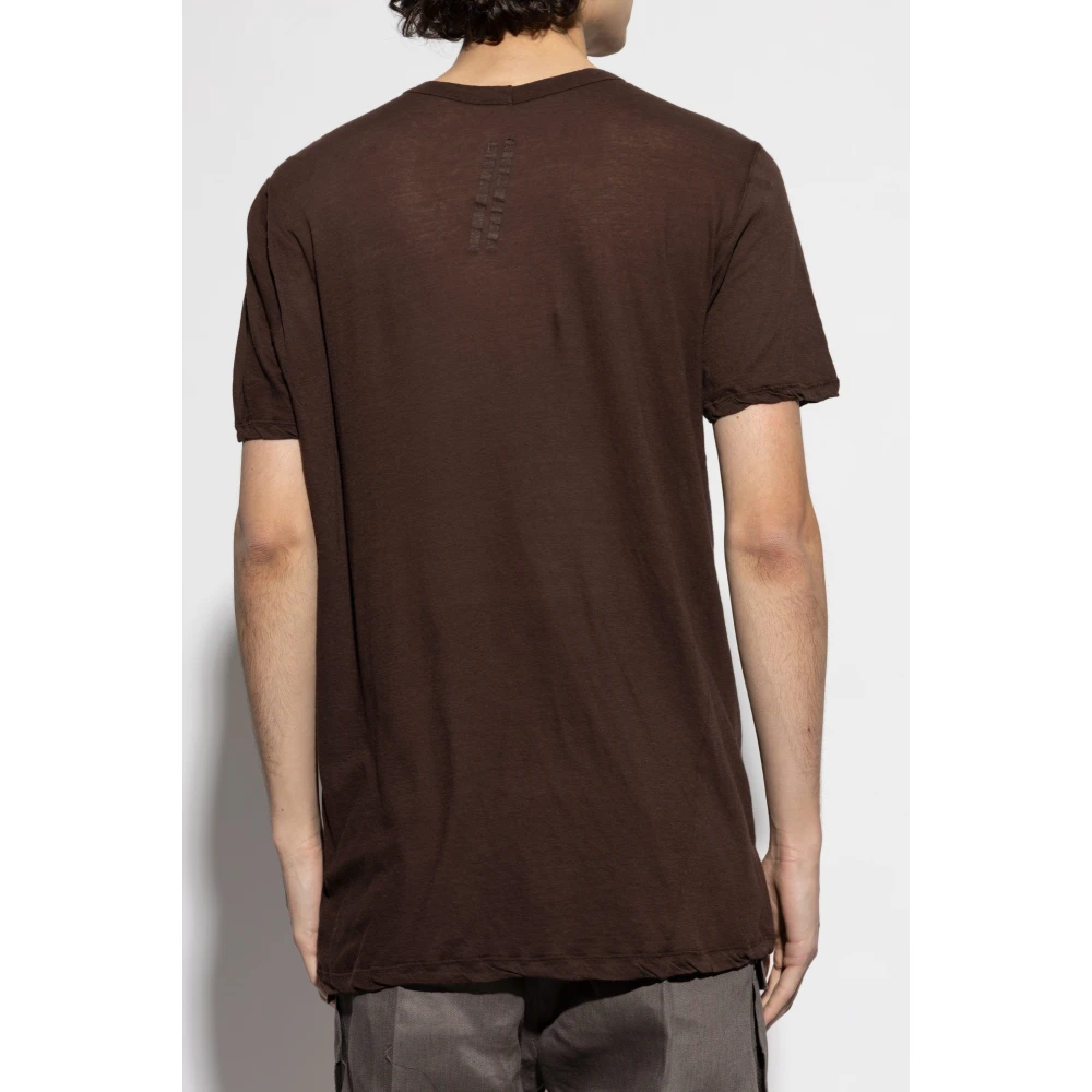 Rick Owens T-shirt Level T Brown Heren