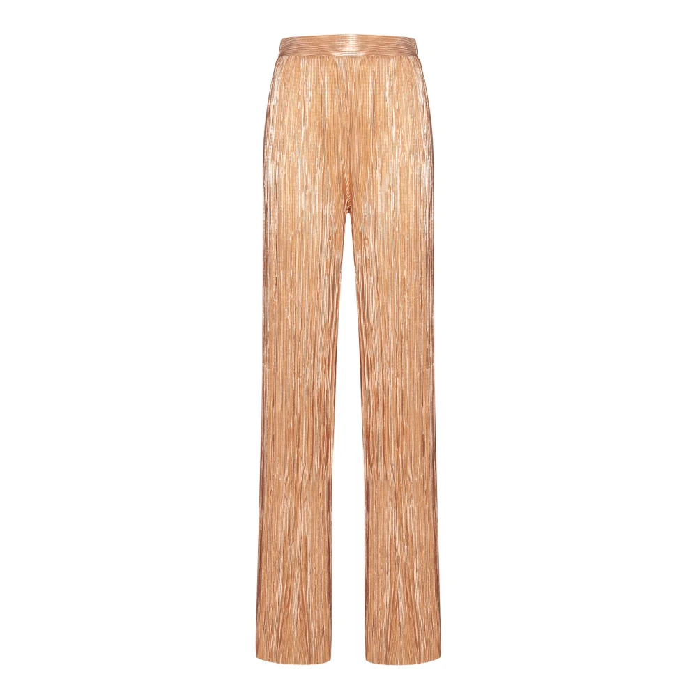 Sabina Musayev Perzik Oranje Plissé Straight-Leg Broek Orange Dames