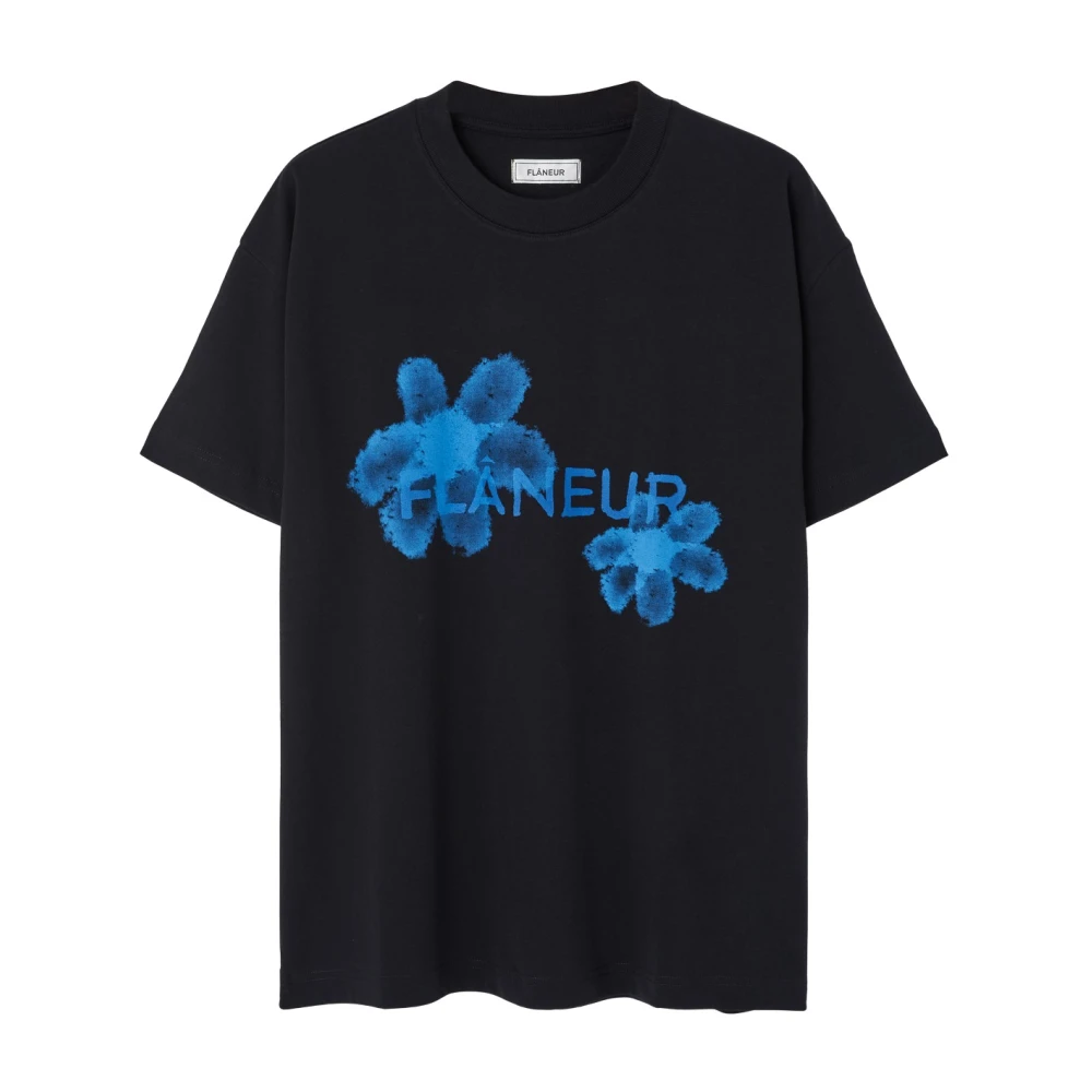 Flâneur Bloemen Aquarel Overhemden Black Heren