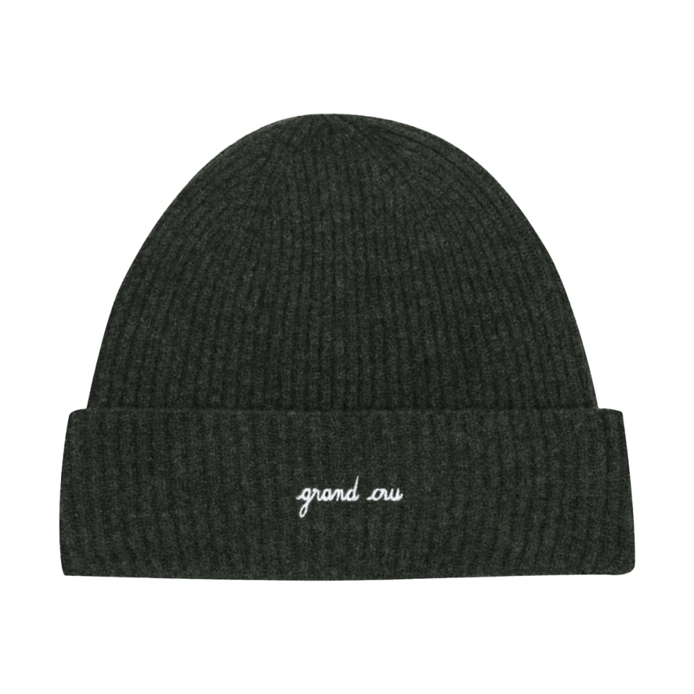 Maison Labiche Geborduurde Logo Beanie Muts Green Heren