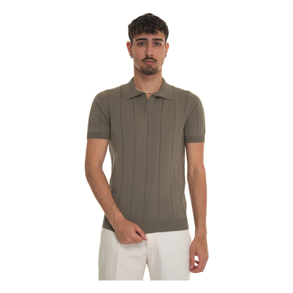 Gran Sasso Jersey Polo Shirt met elastische taille Green Heren