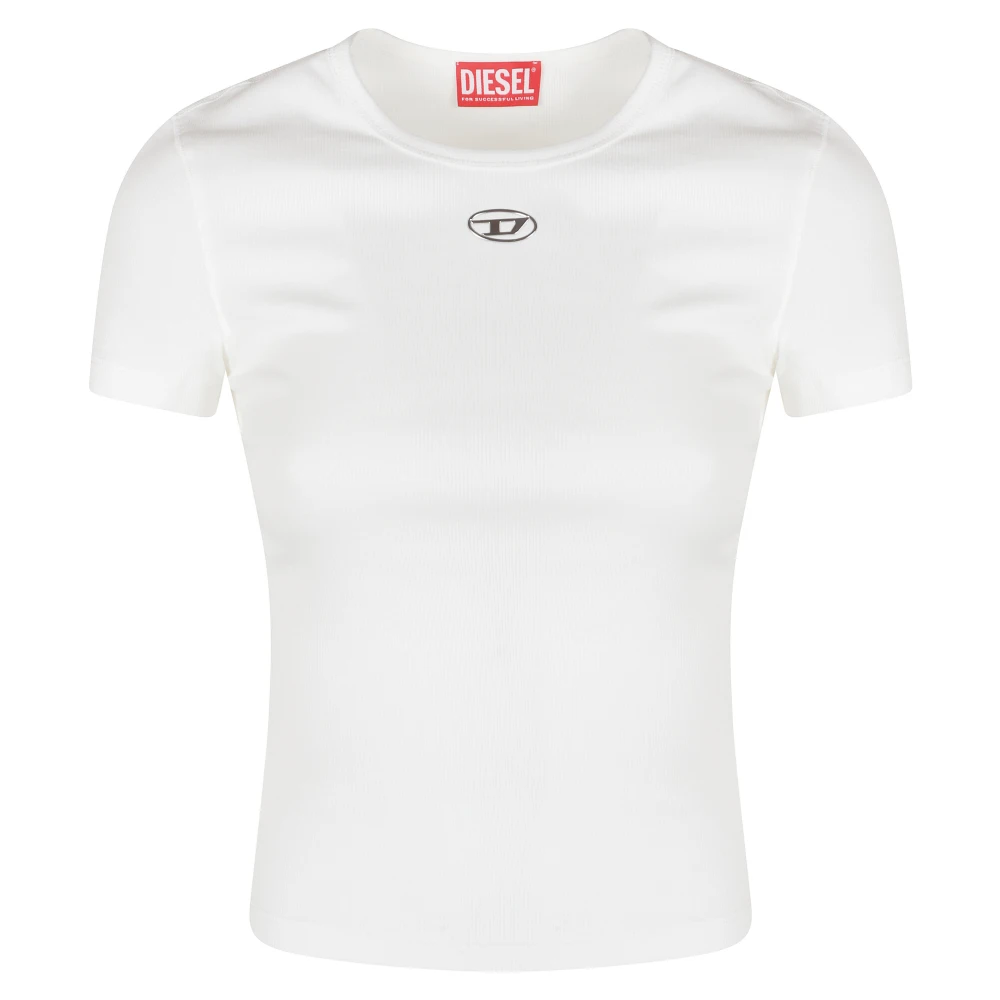 Diesel Vrouw Wit Tops Dames, L, Katoen, T-Ele-Long