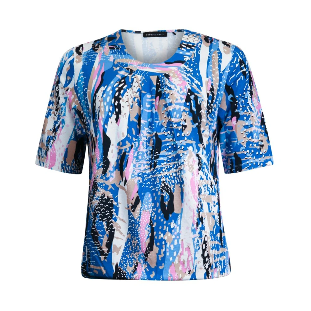 Roberto sarto Elastische O-Hals Blouson Shirt Waterworld Multicolor Dames
