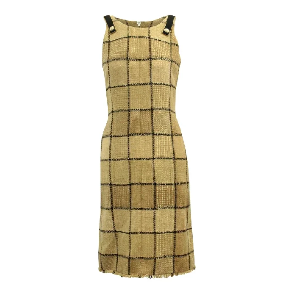 Chanel Vintage Pre-owned Wool dresses Yellow Dames