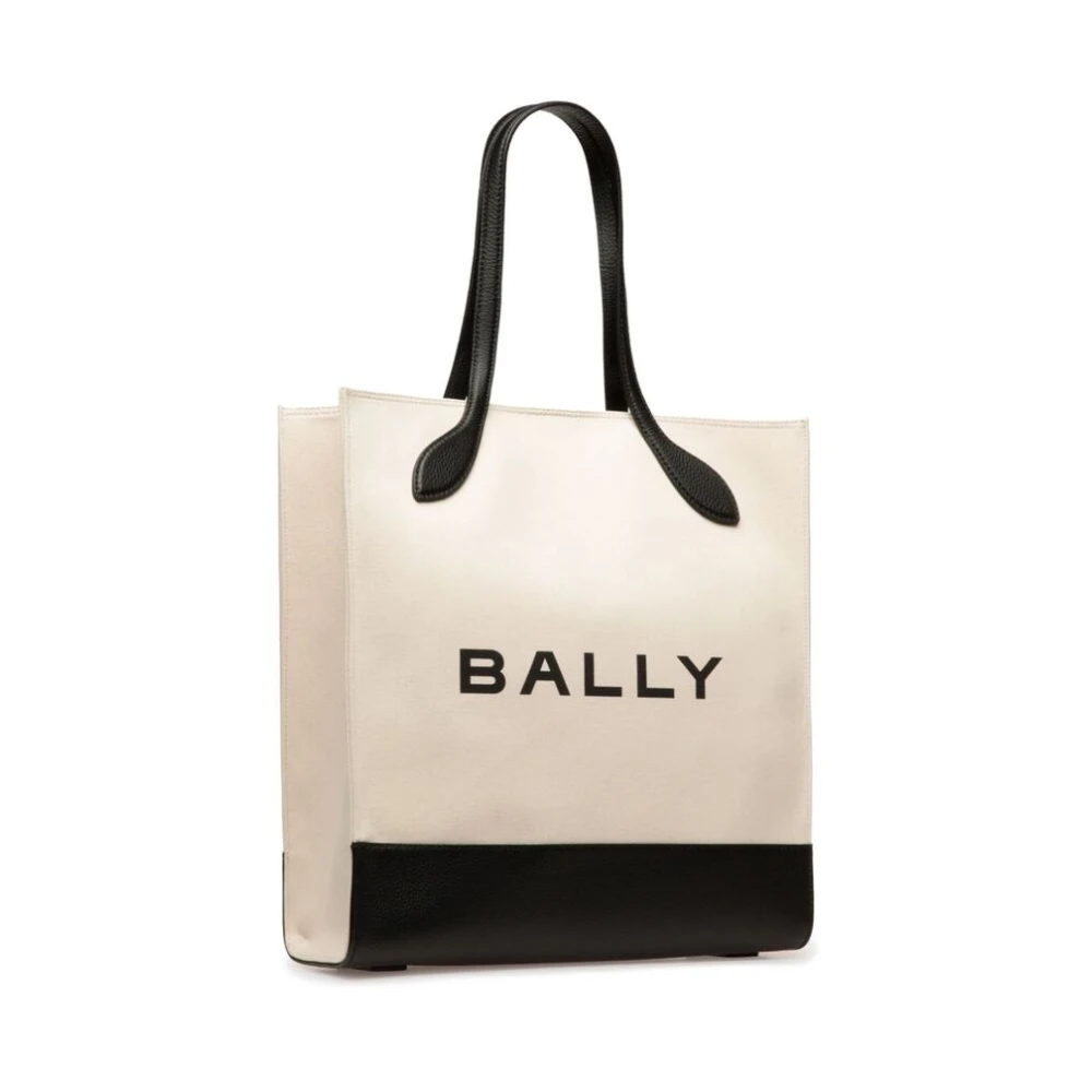 Bally Logo Print Tote Tas Beige Dames