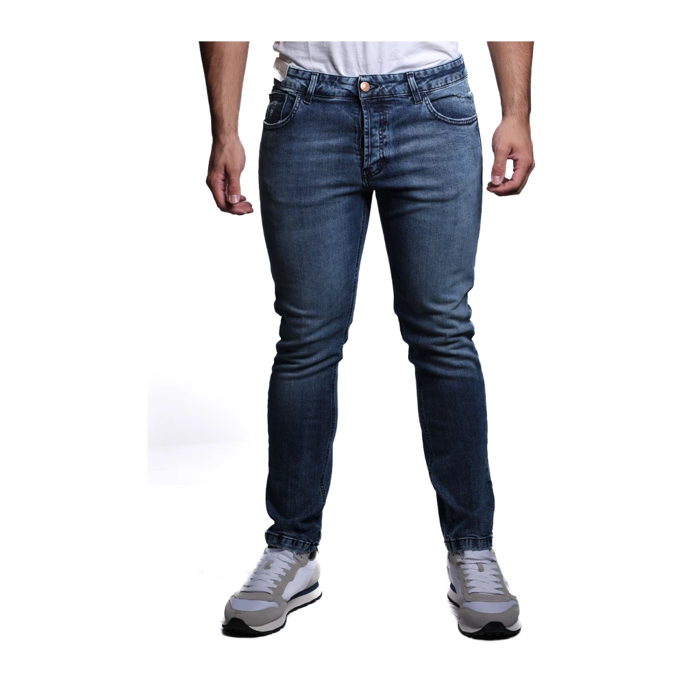 Entre amis Blauwe Katoen Elastaan Jeans A258177 206L2043 Blue Heren