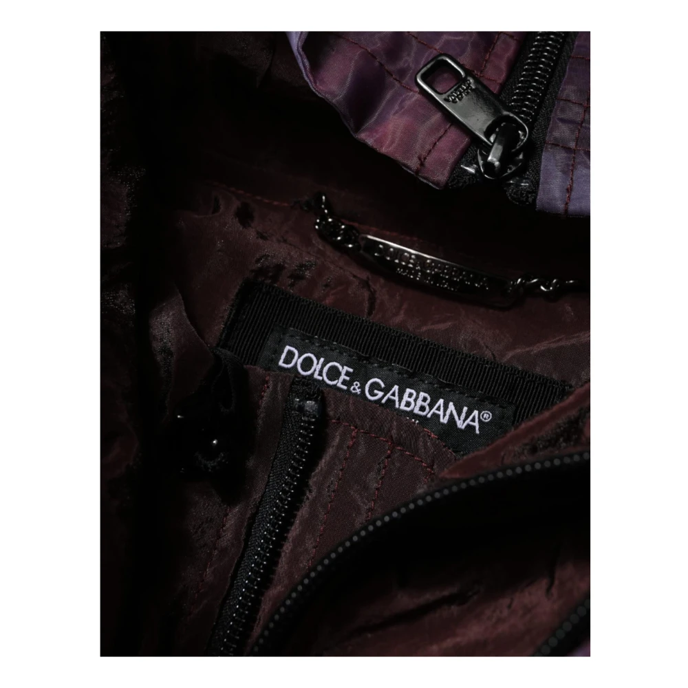 Dolce & Gabbana Paarse Camo Hooded Blouson Jas Purple Heren