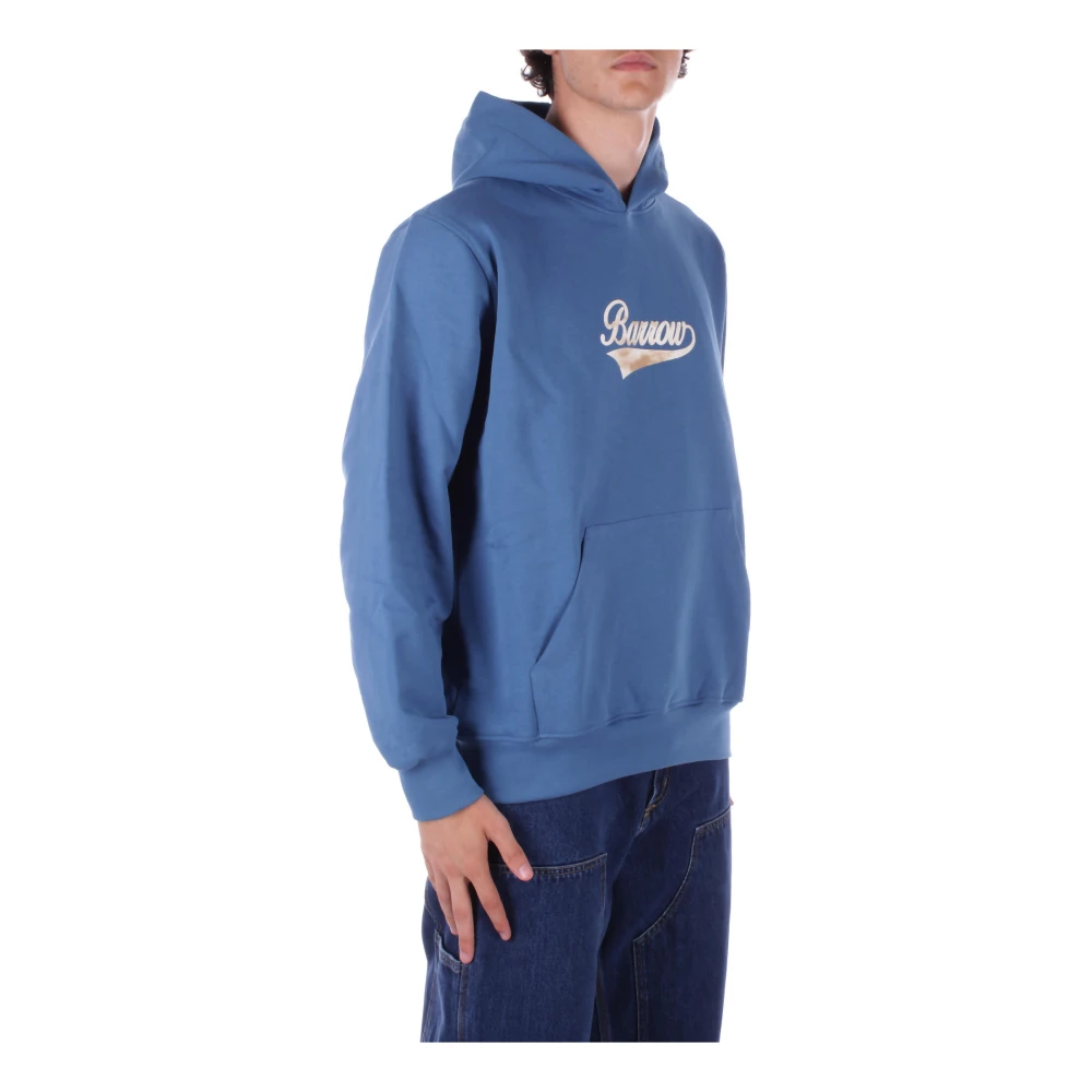 Barrow Logo Hoodie met Unieke Zak Blue Heren